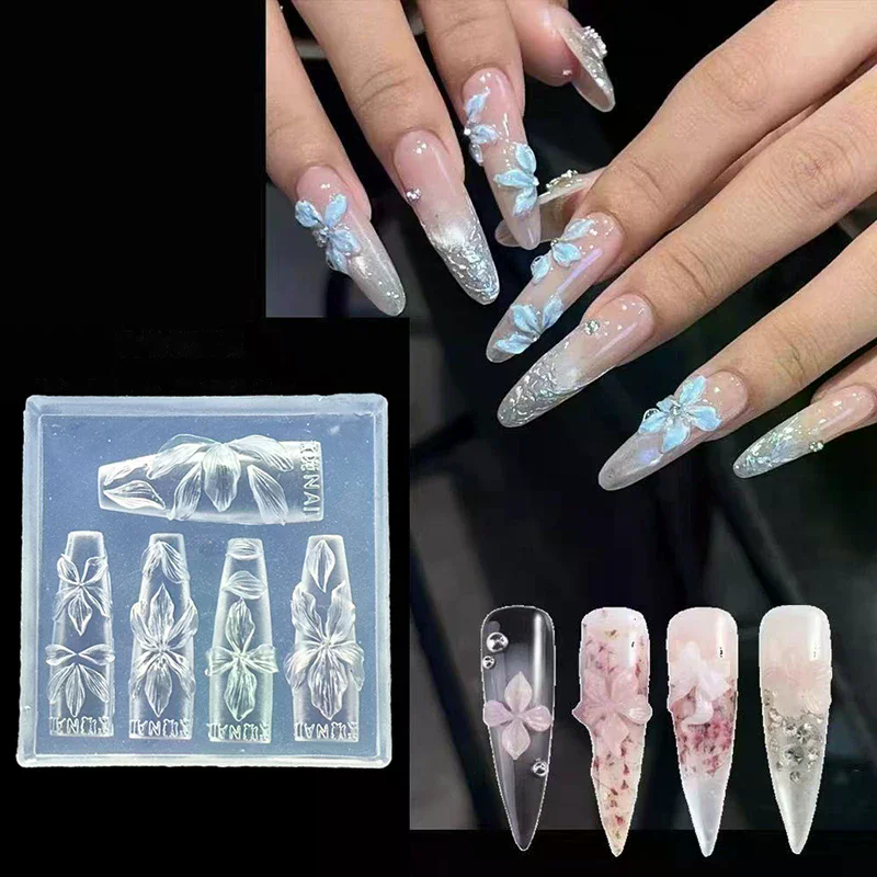 Resin Art Templates Free - 3D Flowers Nail Mold DIY Silicone