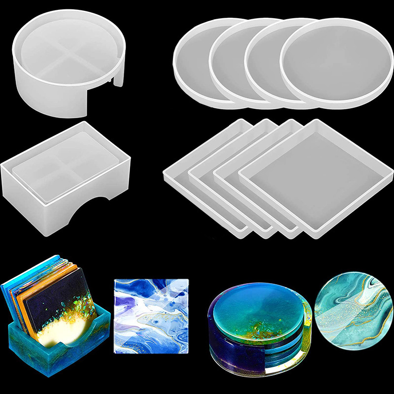 Resin Art Mold - 5Pcs/Set DlY Epoxy Resin Cup Coasters