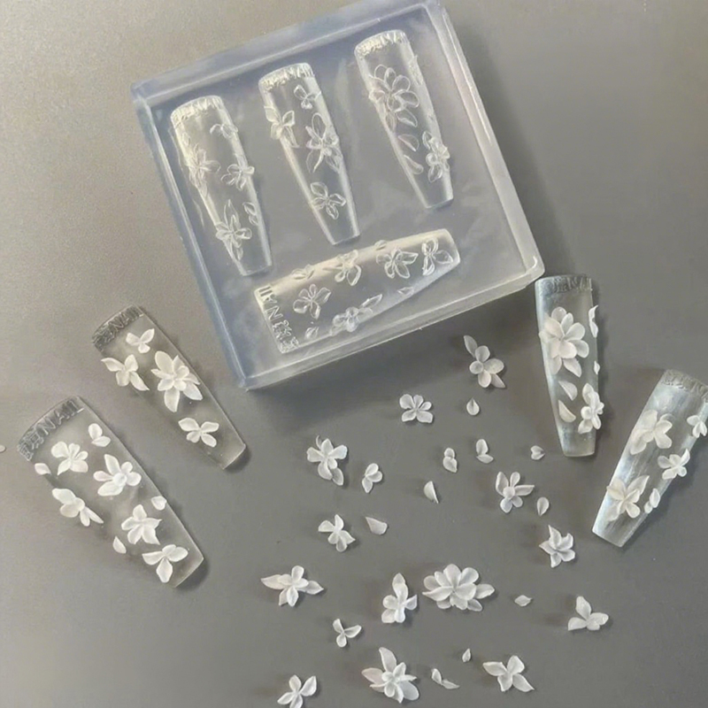 Resin Art Templates Free - 3D Flowers Nail Mold DIY Silicone