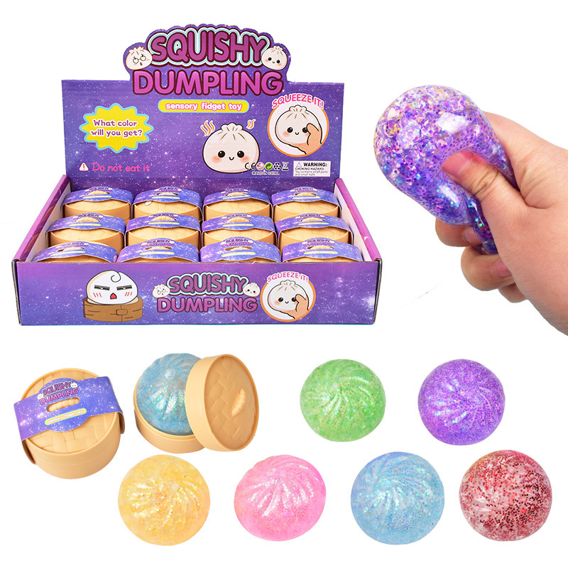 Resin Art Materials - Sparkling Gold Glitter Crystal Bun Squishy