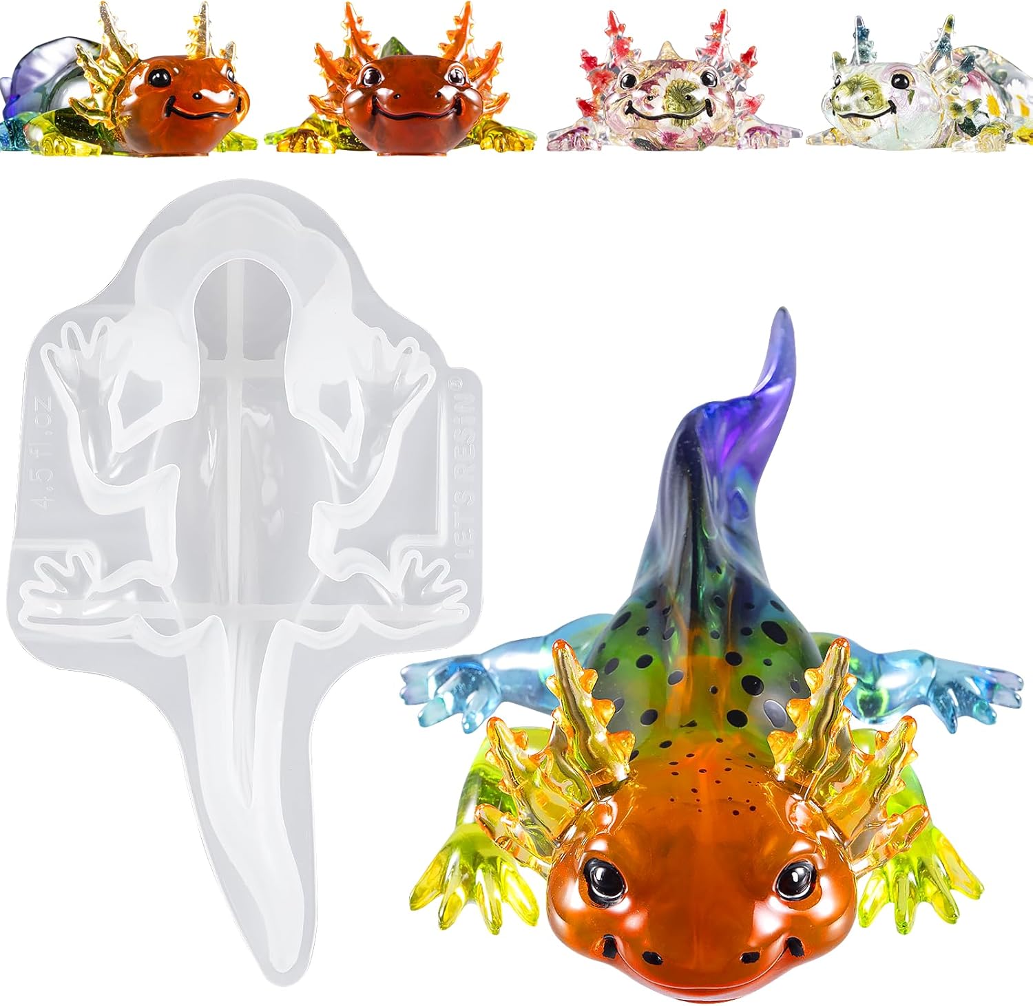 Resin Art Mold - Large Axolotl Resin Molds Silicone, 3D