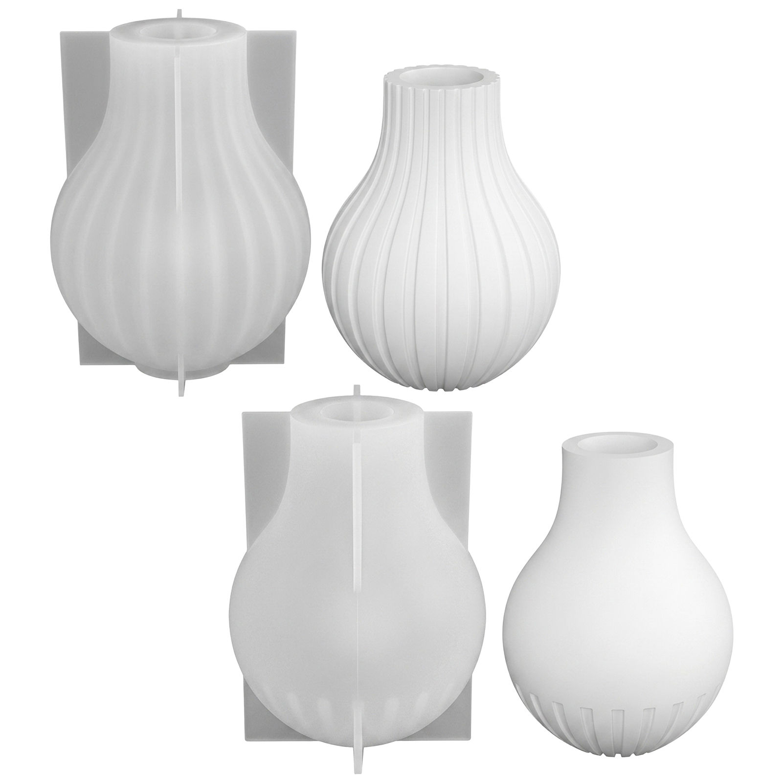 Resin Art Kit With Molds - Silicone Vase Mold with Stripe Design