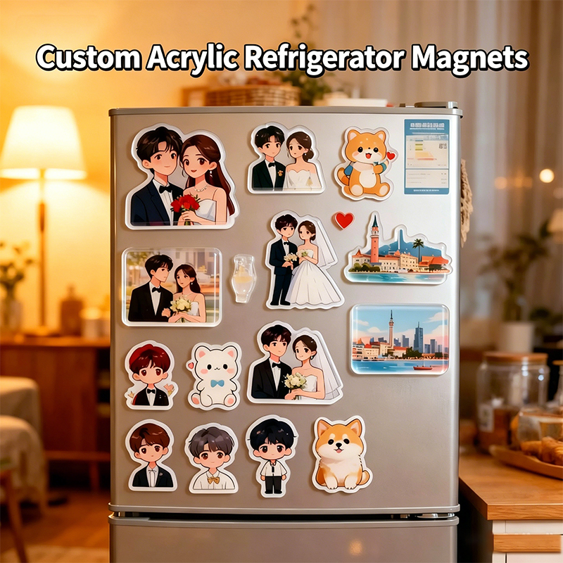 Resin Art Name - Custom Photo Acrylic Refrigerator Magnets Souvenir