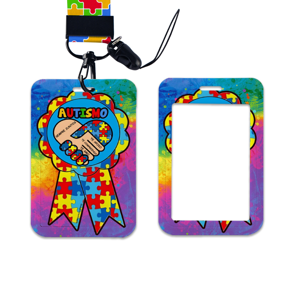 Resin Art Name - Autism Awareness Work Card Holder Work