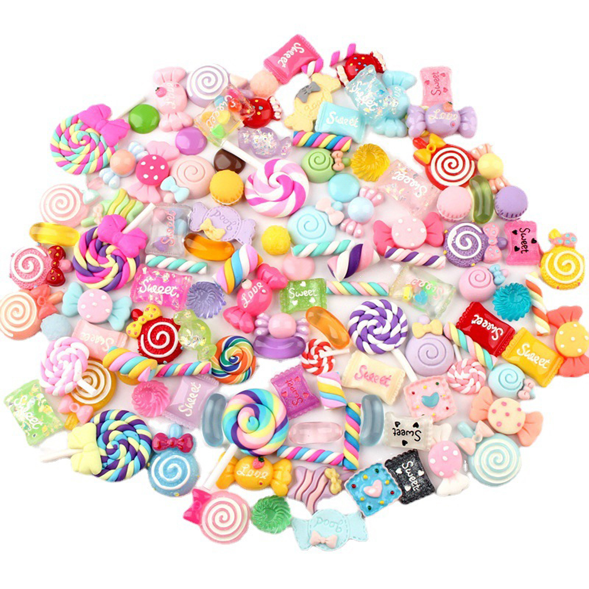 Resin Art Materials - 30pcs Random Candy Slime Charms Cute
