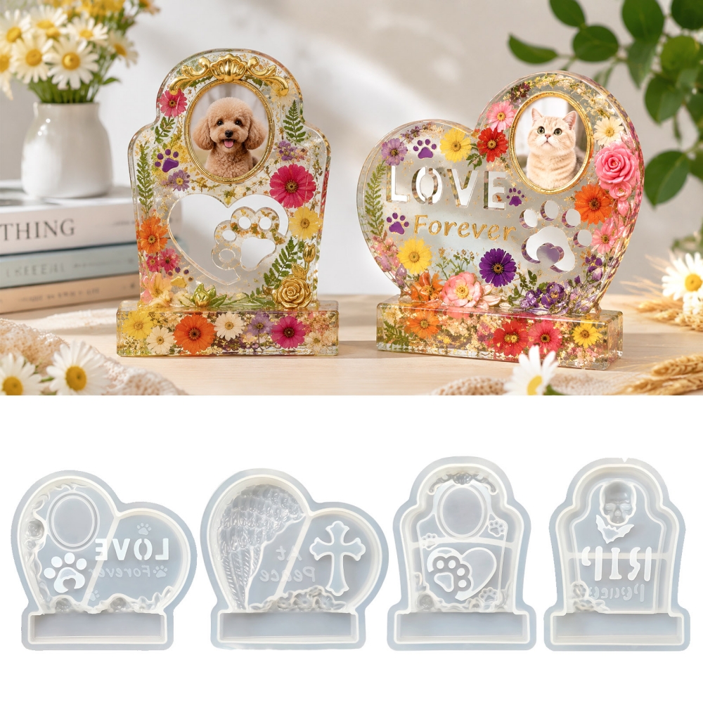 Resin Art Mold - S0304 Heart-Shaped Tombstone Memorial Picture Frame