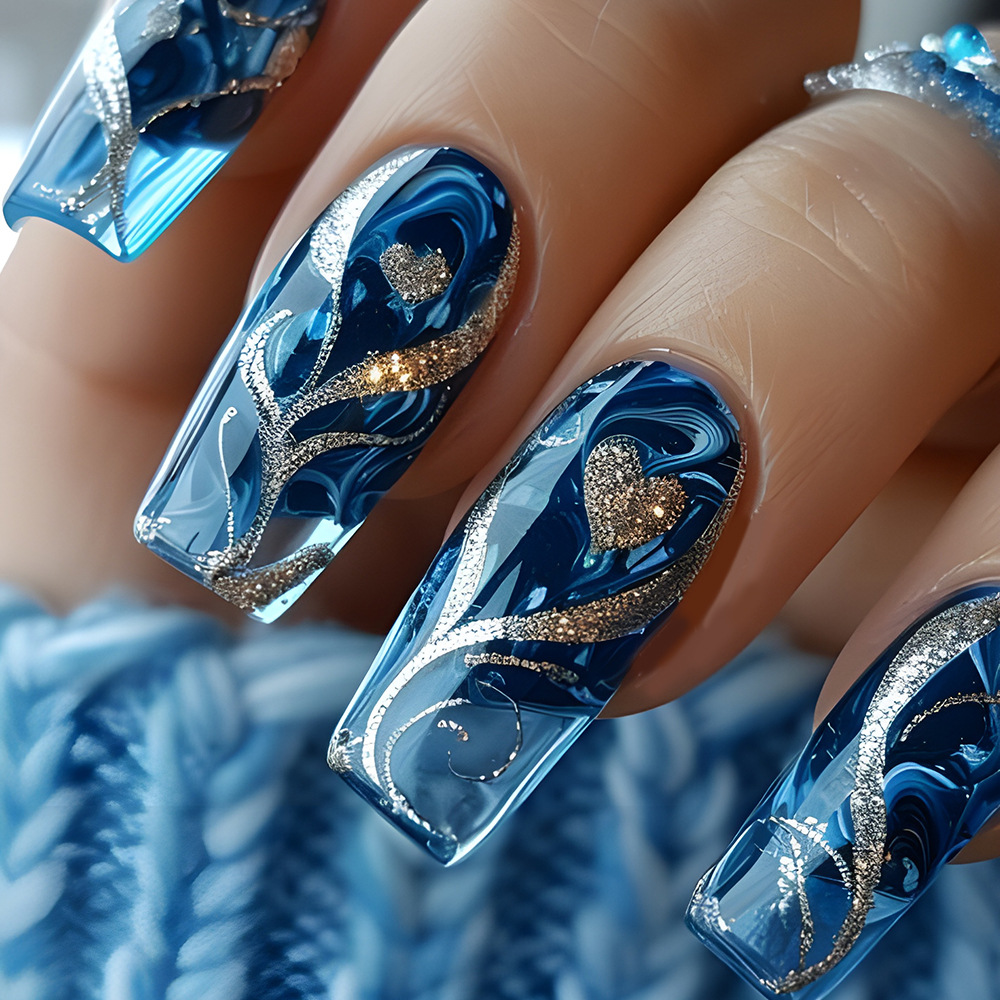 Resin Color Paste - Gold Curve Sea Wave Press On