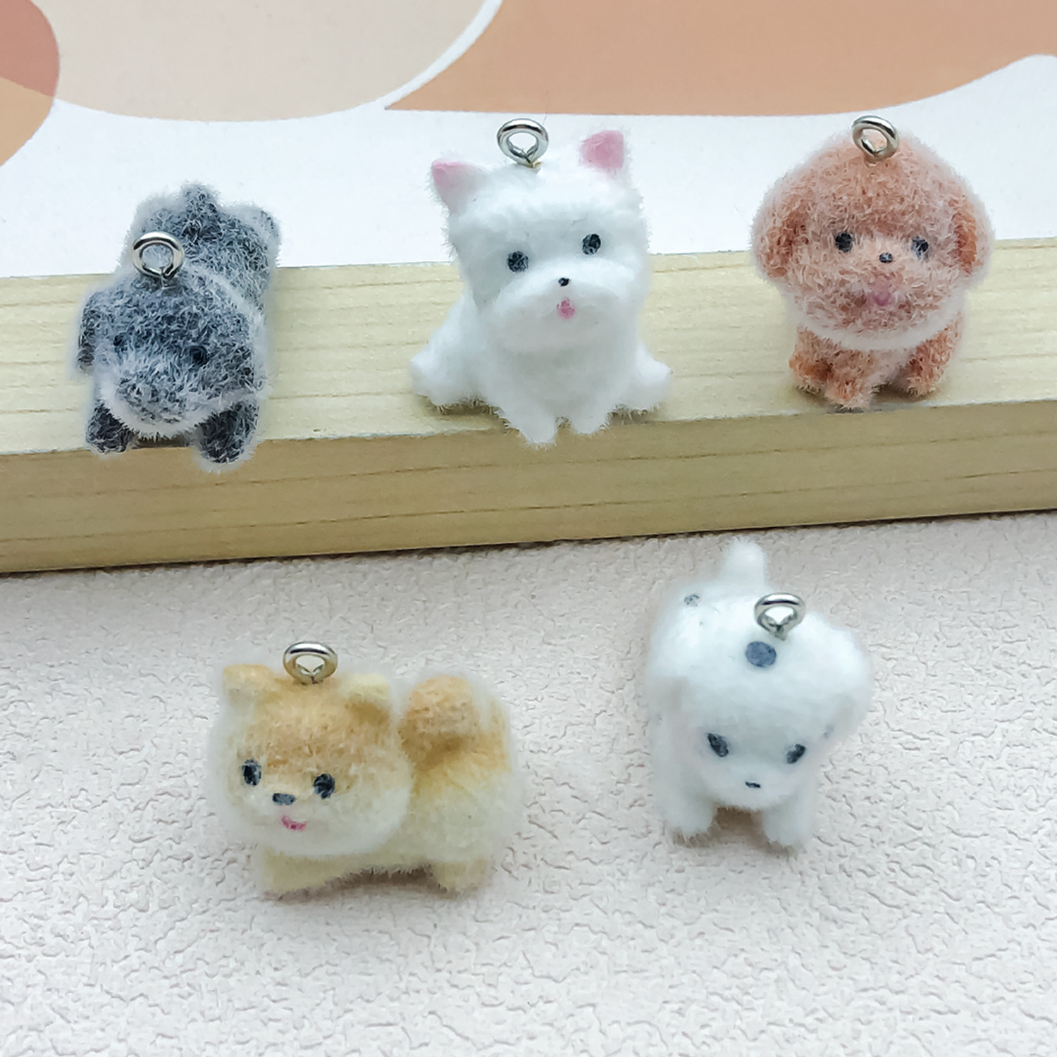 Resin Art Materials - 5pcs&1pc Flocked Resin Animal (Dog, Unicorn,