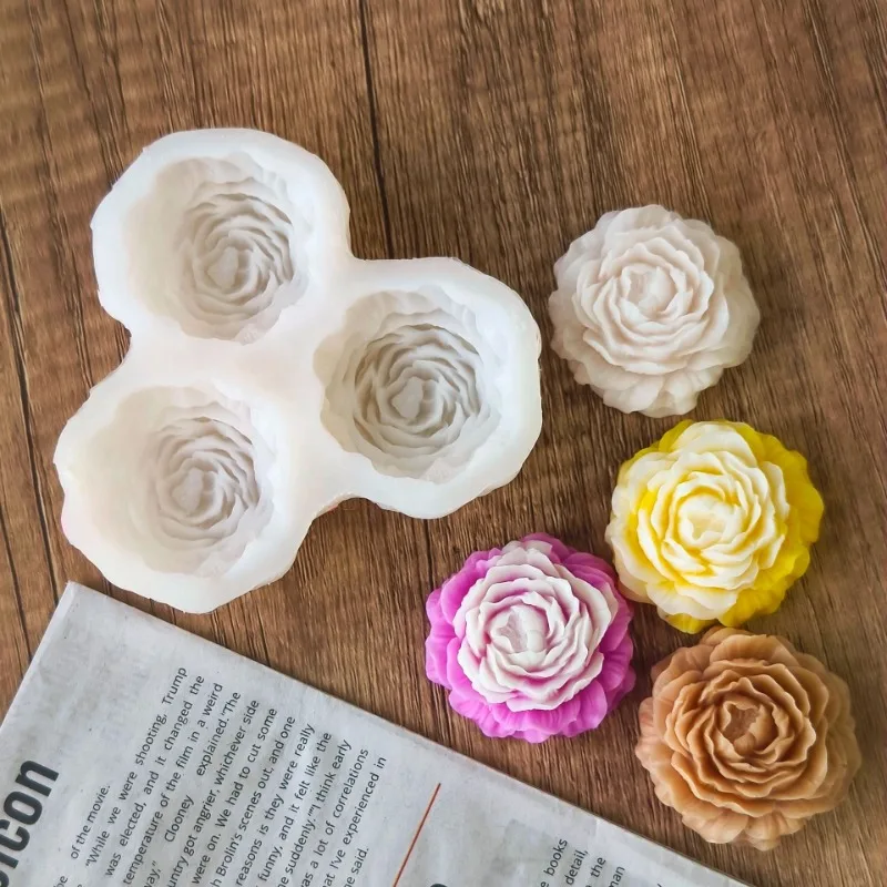 Resin Art Mold - Peony Flower Candle Silicone Mold 3D