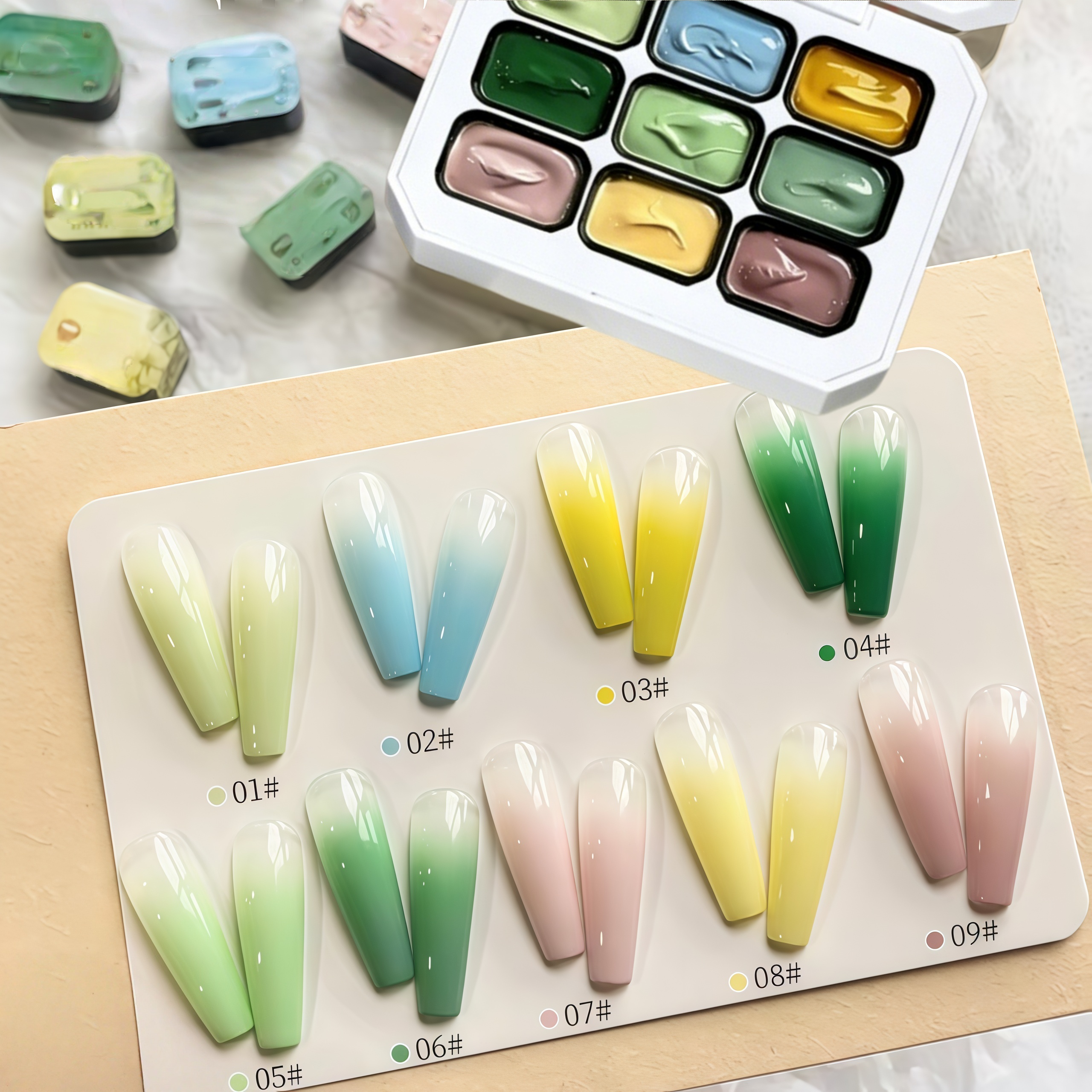 9-color solid nail polish,Bean - Resin Color Paste のレビューと価格