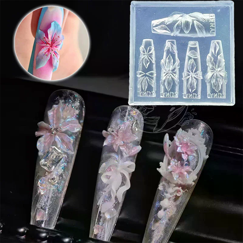 3D Flowers Nail Mold DIY Silic - Resin Art Templates Free のレビューと価格