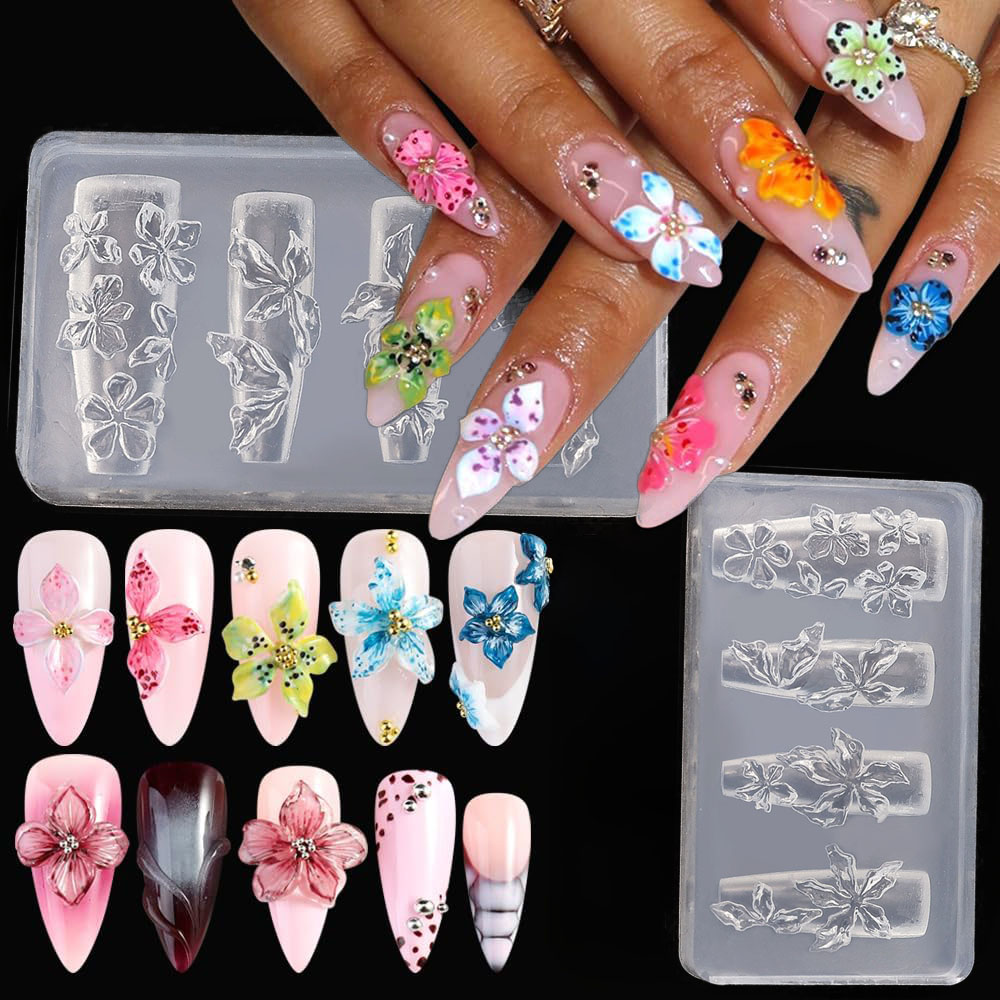 3D Flowers Nail Mold DIY Silic - Resin Art Templates Free のレビューと価格