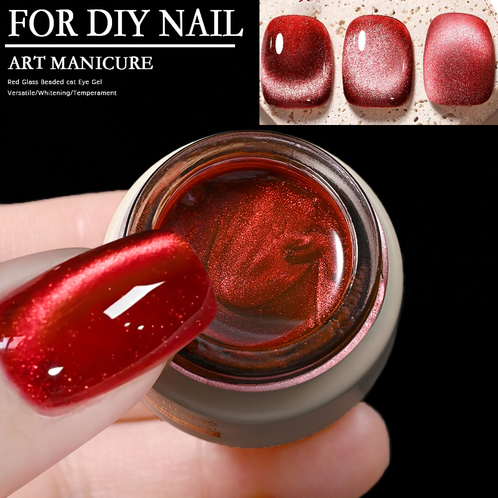 8ml Ruby Red Cat Eye Gel Nail  - Resin Color Paste のレビューと価格