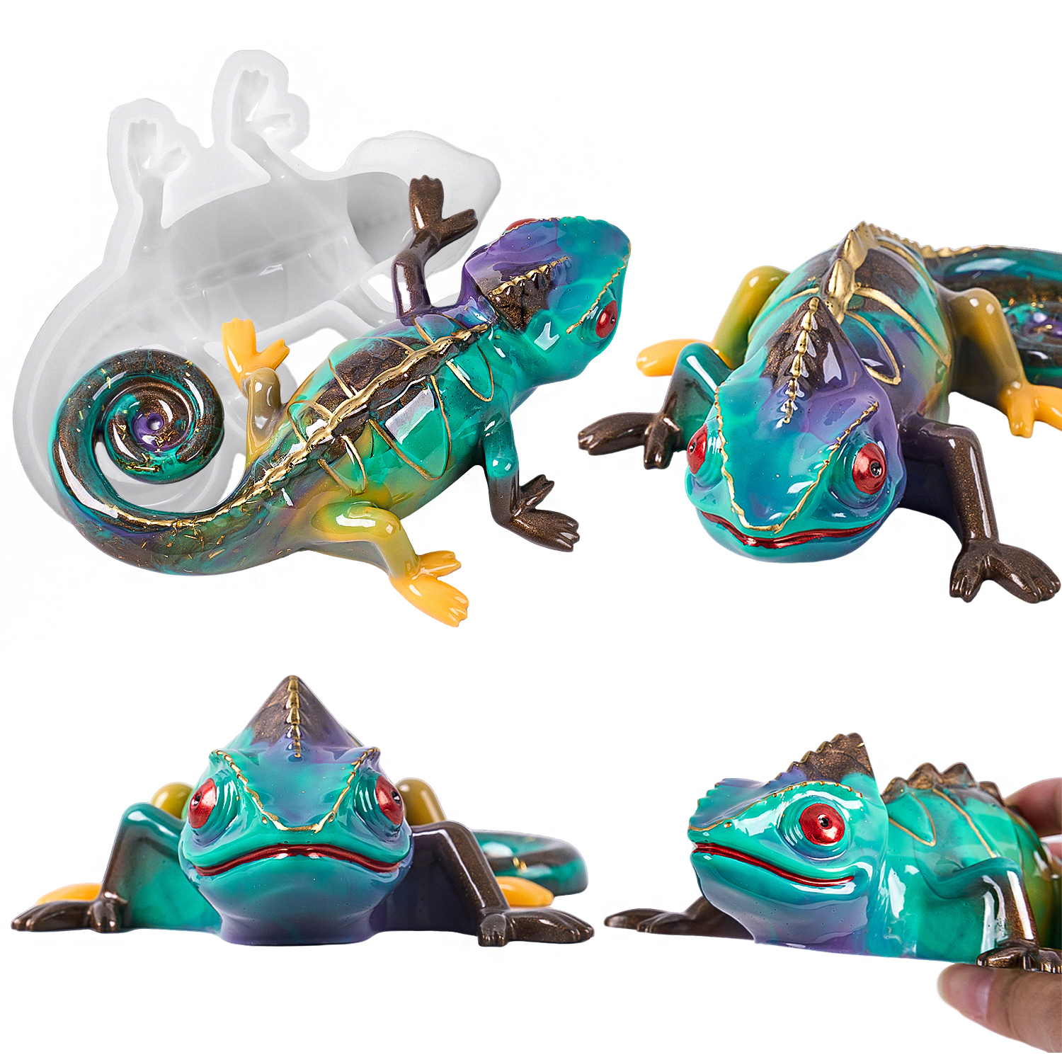 17cm 3D Chameleon Lizard Silic - Resin Art Mold のレビューと価格