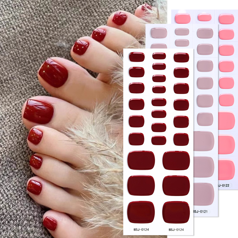 Pure Color Toe Gel Nail Sticke - Uv Lamp Nail Resin のレビューと価格