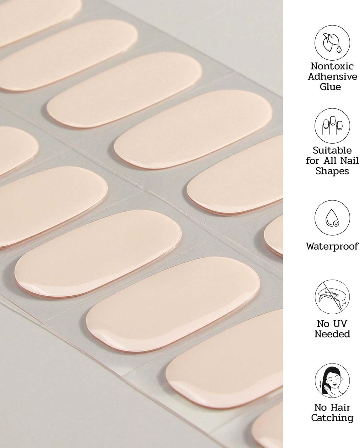 22 Pcs Gel Nail Strips - No UV - Uv Lamp Nail Resin のレビューと価格