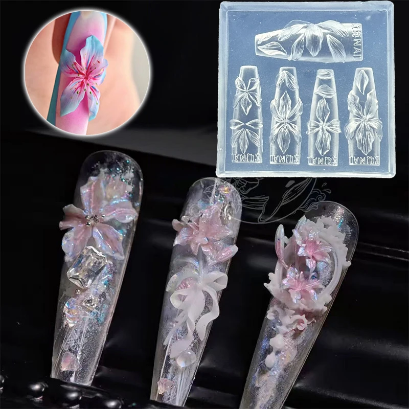 3D Flowers Nail Mold DIY Silic - Resin Art Templates Free のレビューと価格