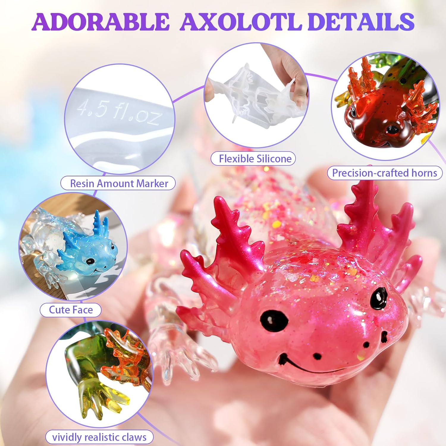 Large Axolotl Resin Molds Sili - Resin Art Mold のレビューと価格