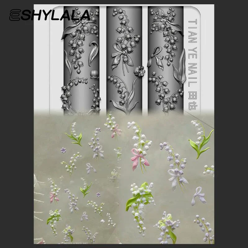 Flowers Series 3D Curved Nail  - Resin Art Templates Free のレビューと価格