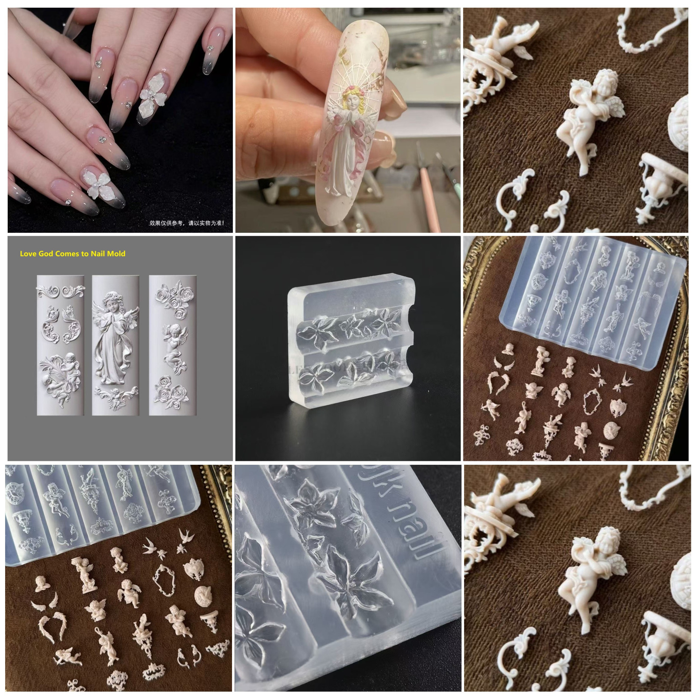 High-Quality Silicone Nail Art - Resin Art Templates Free のレビューと価格