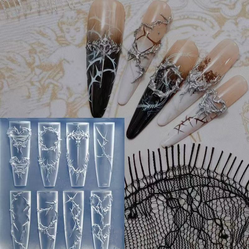 3D thorns Nail Design Silicone - Resin Art Templates Free のレビューと価格