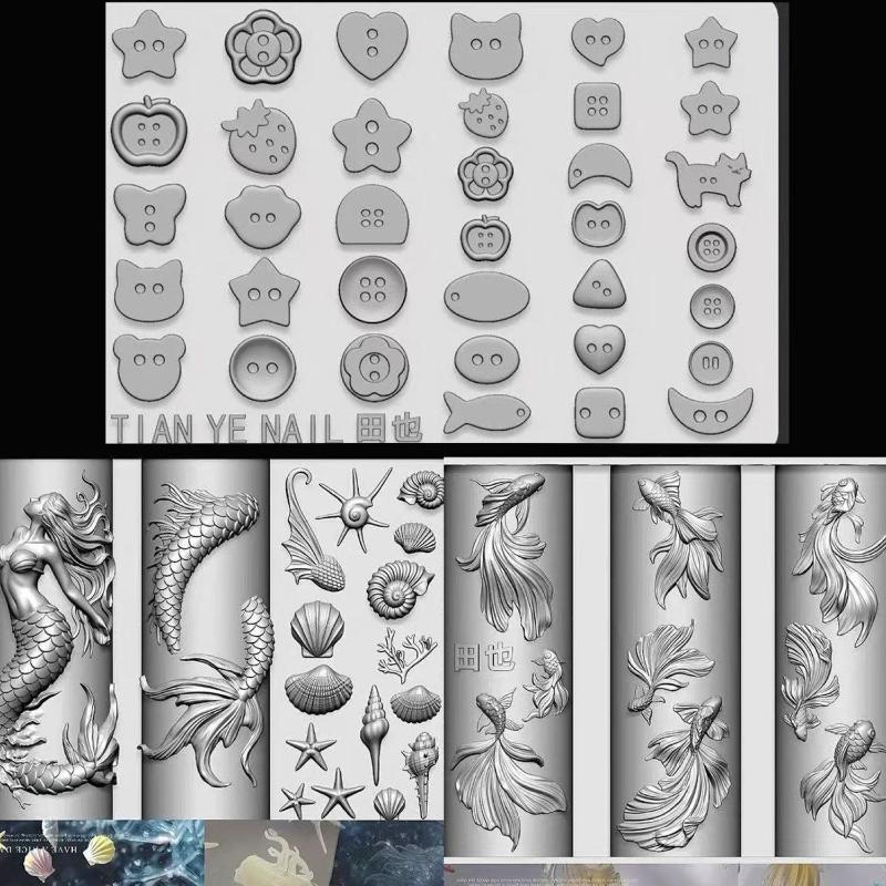 【xxx】Silicone Nail Ocean Merma - Resin Art Templates Free のレビューと価格