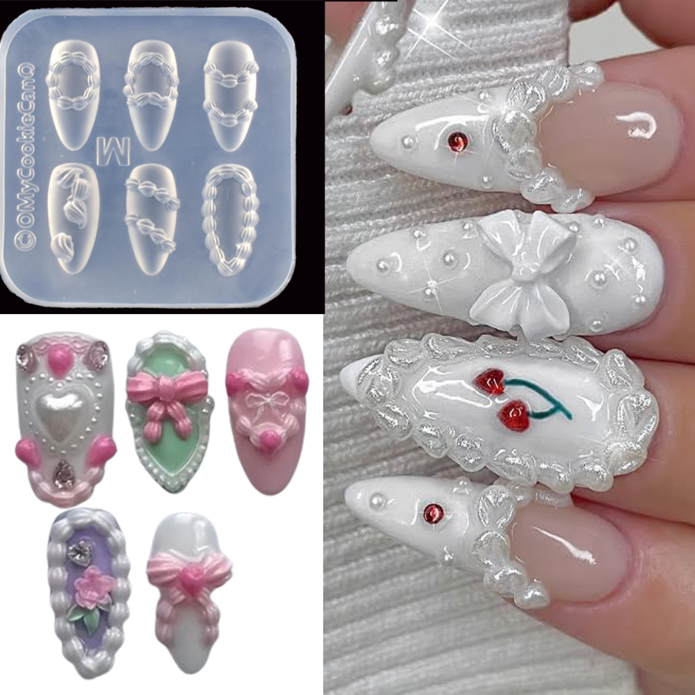 1pc 3D French Cream Nail Art S - Resin Art Templates Free のレビューと価格
