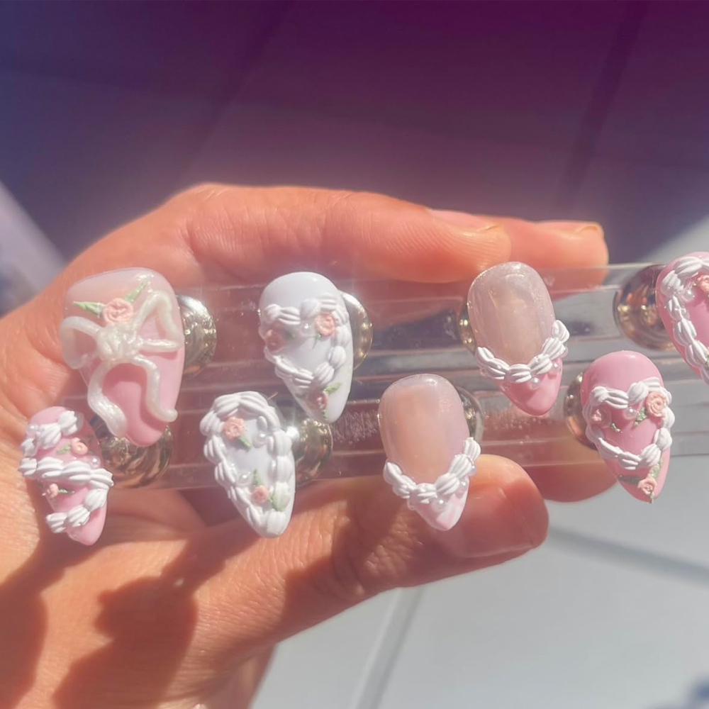 1pc 3D French Cream Nail Art S - Resin Art Templates Free のレビューと価格