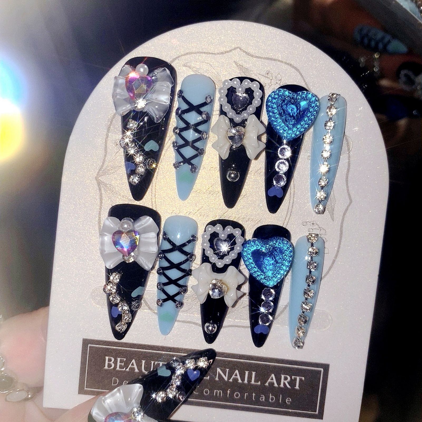 24pcs 3D Bow Decor False Nails - Resin Art Materials のレビューと価格
