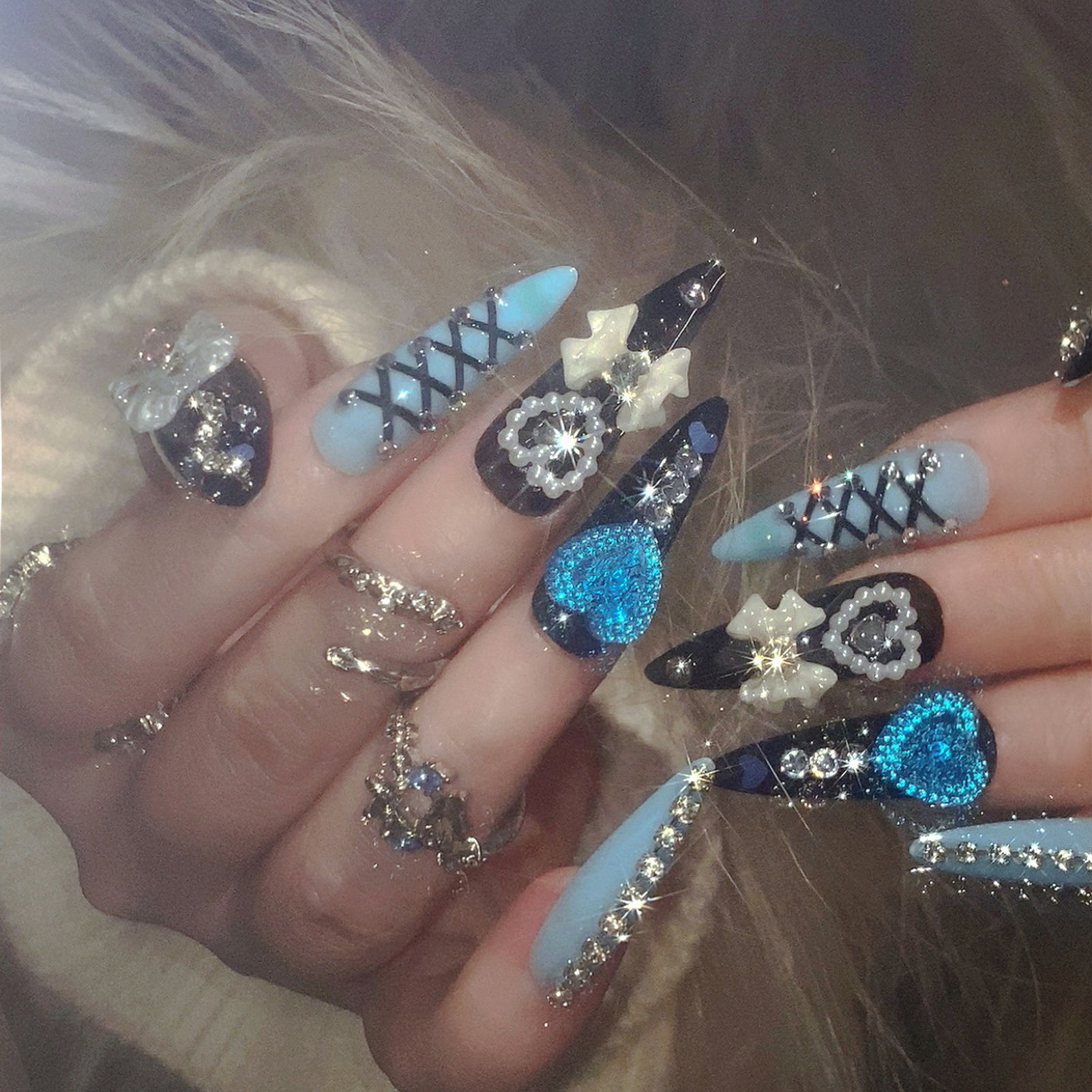 24pcs 3D Bow Decor False Nails - Resin Art Materials のレビューと価格