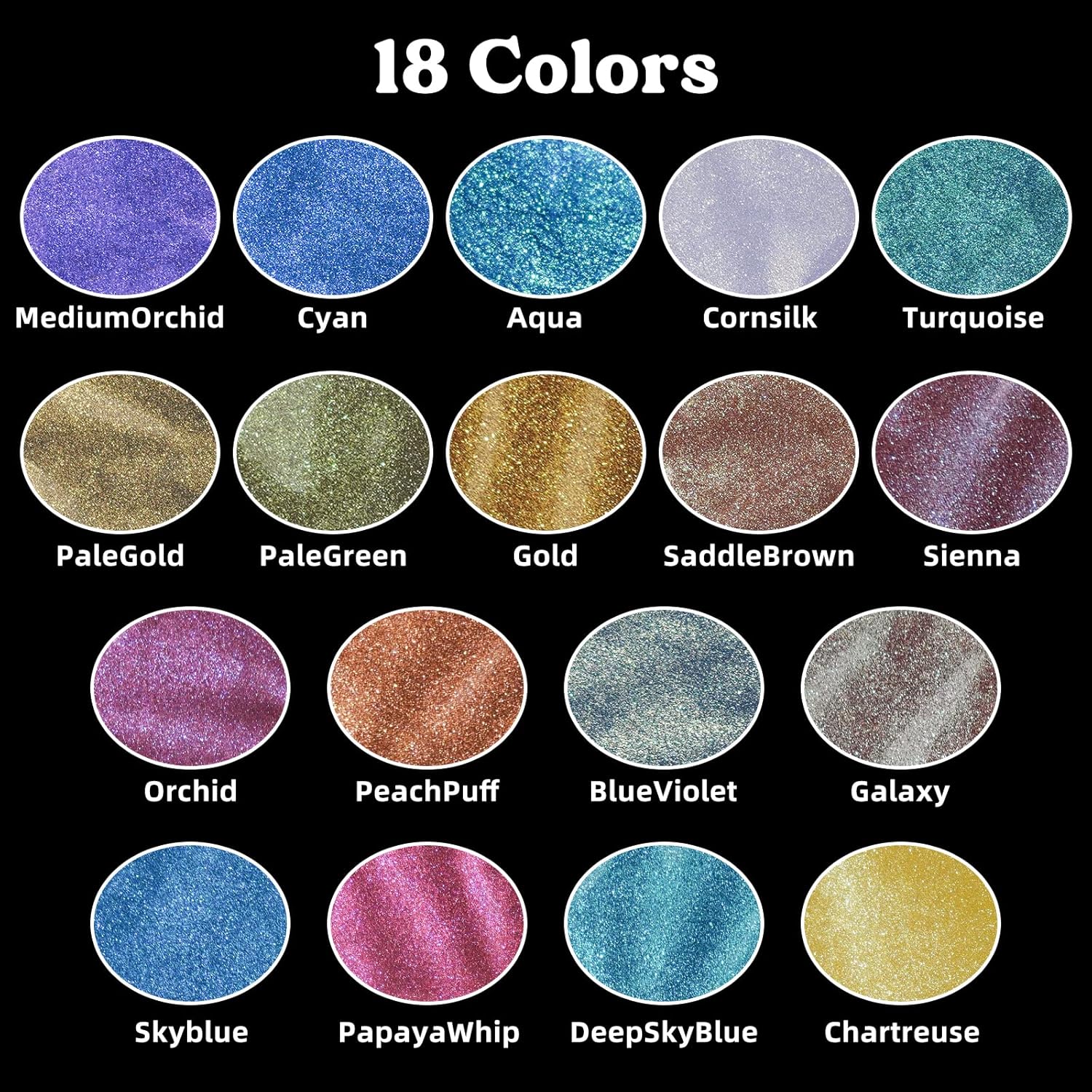 18-Color Chameleon Mica Powder - Resin Color Paste のレビューと価格