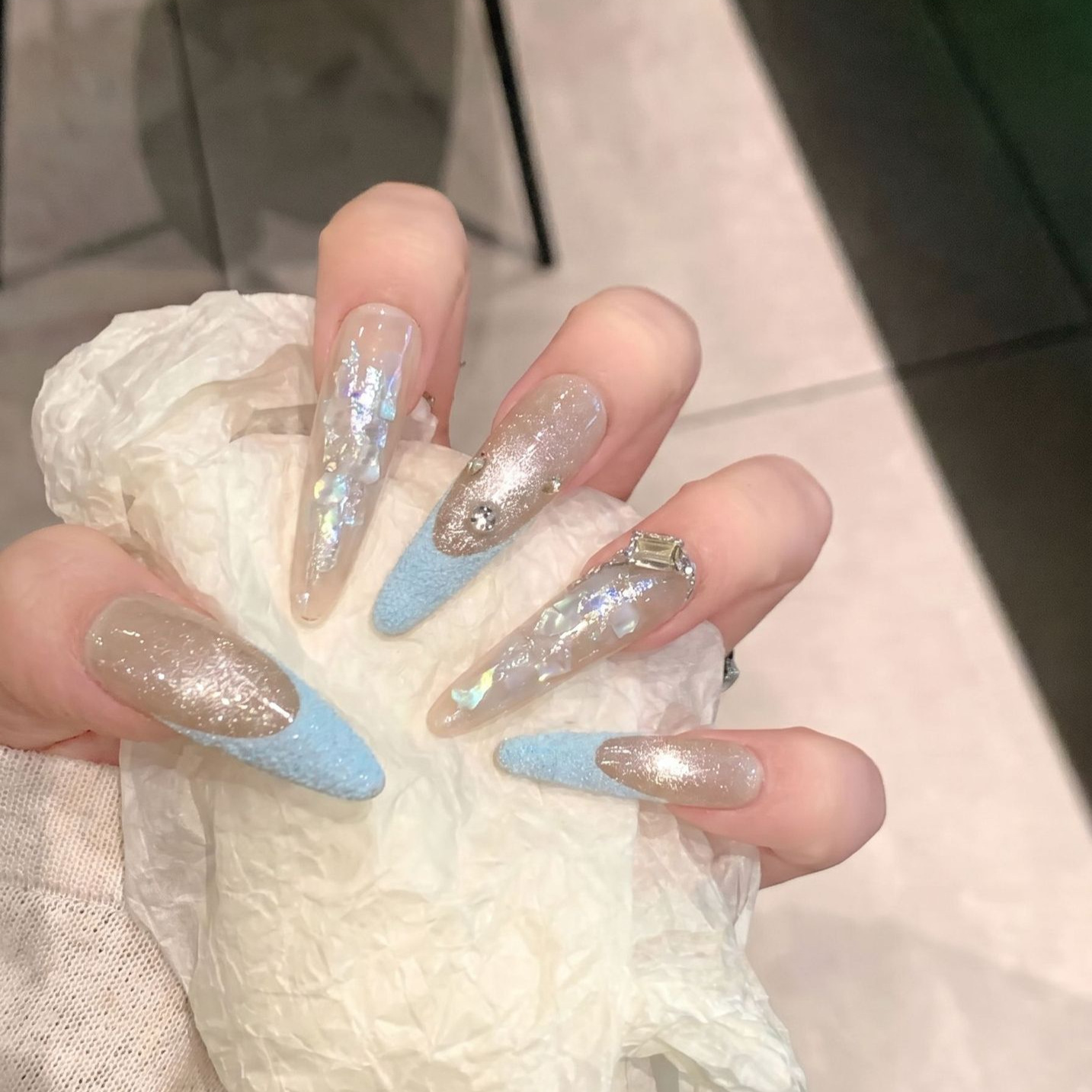 Press On Nails 10PCS Purple Fa - Resin Art Materials のレビューと価格