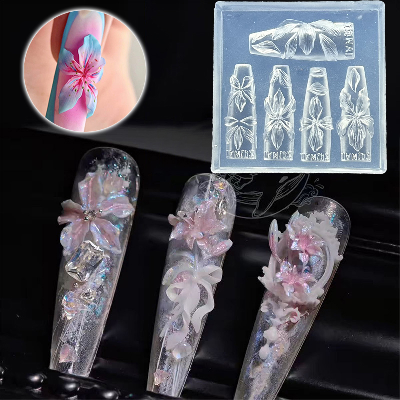 3D Flowers Nail Mold DIY Silic - Resin Art Templates Free のレビューと価格
