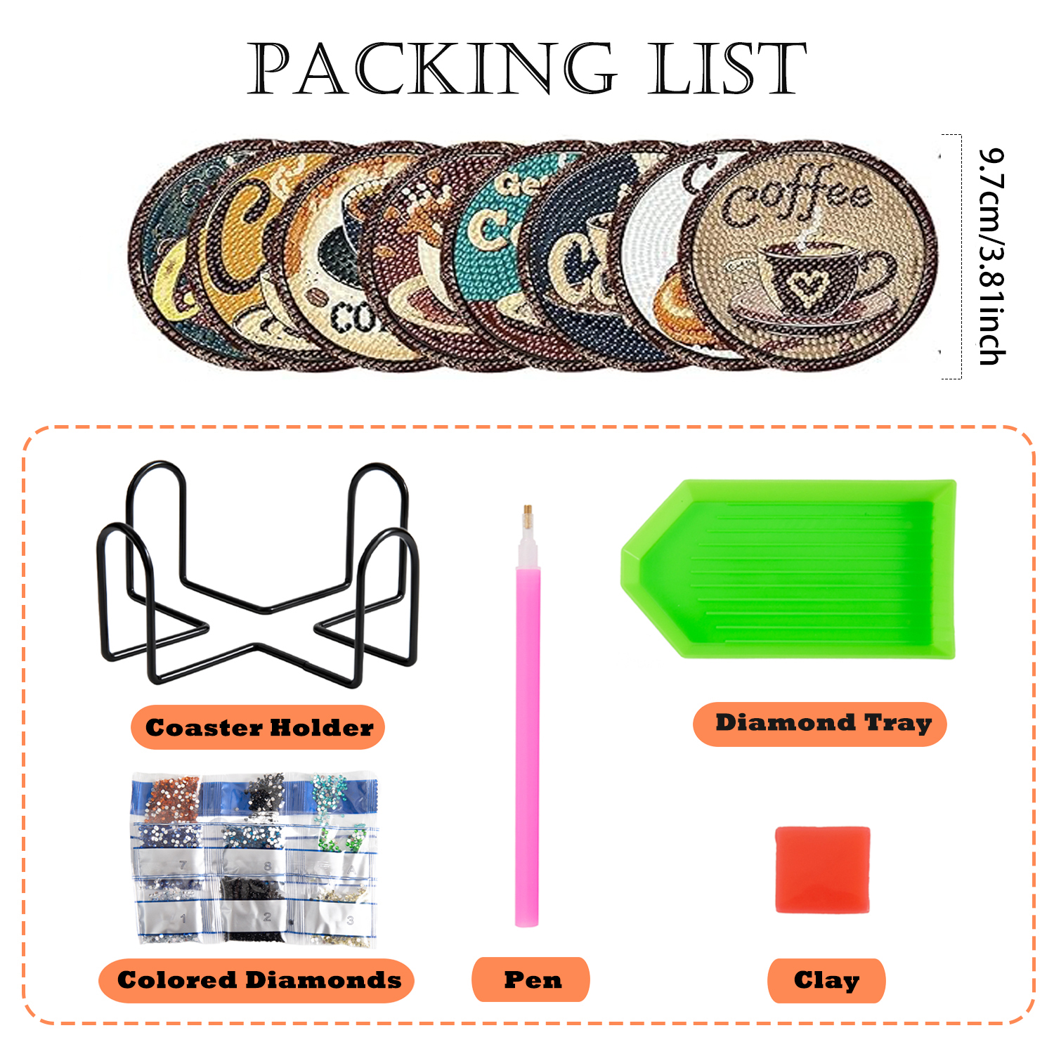 8 pieces/set of diamond painte - Resin Art Liquid のレビューと価格