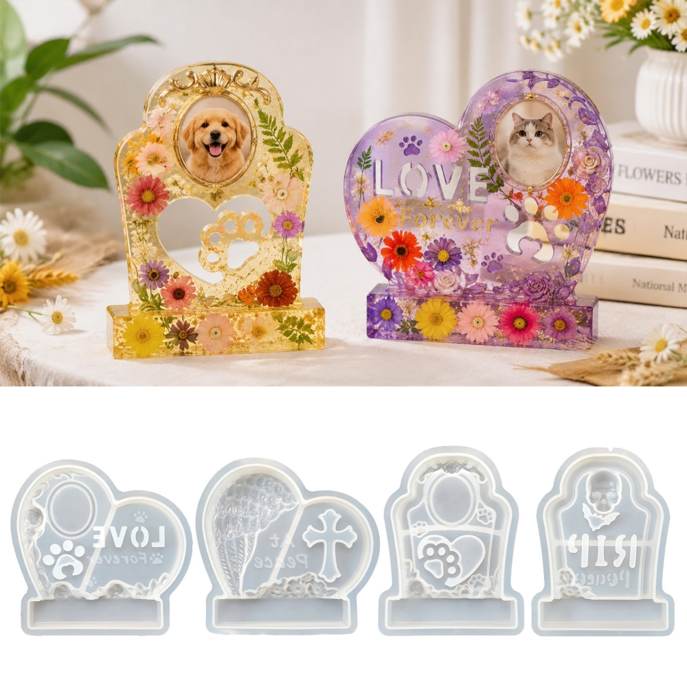 S0304 Heart-Shaped Tombstone M - Resin Art Mold のレビューと価格