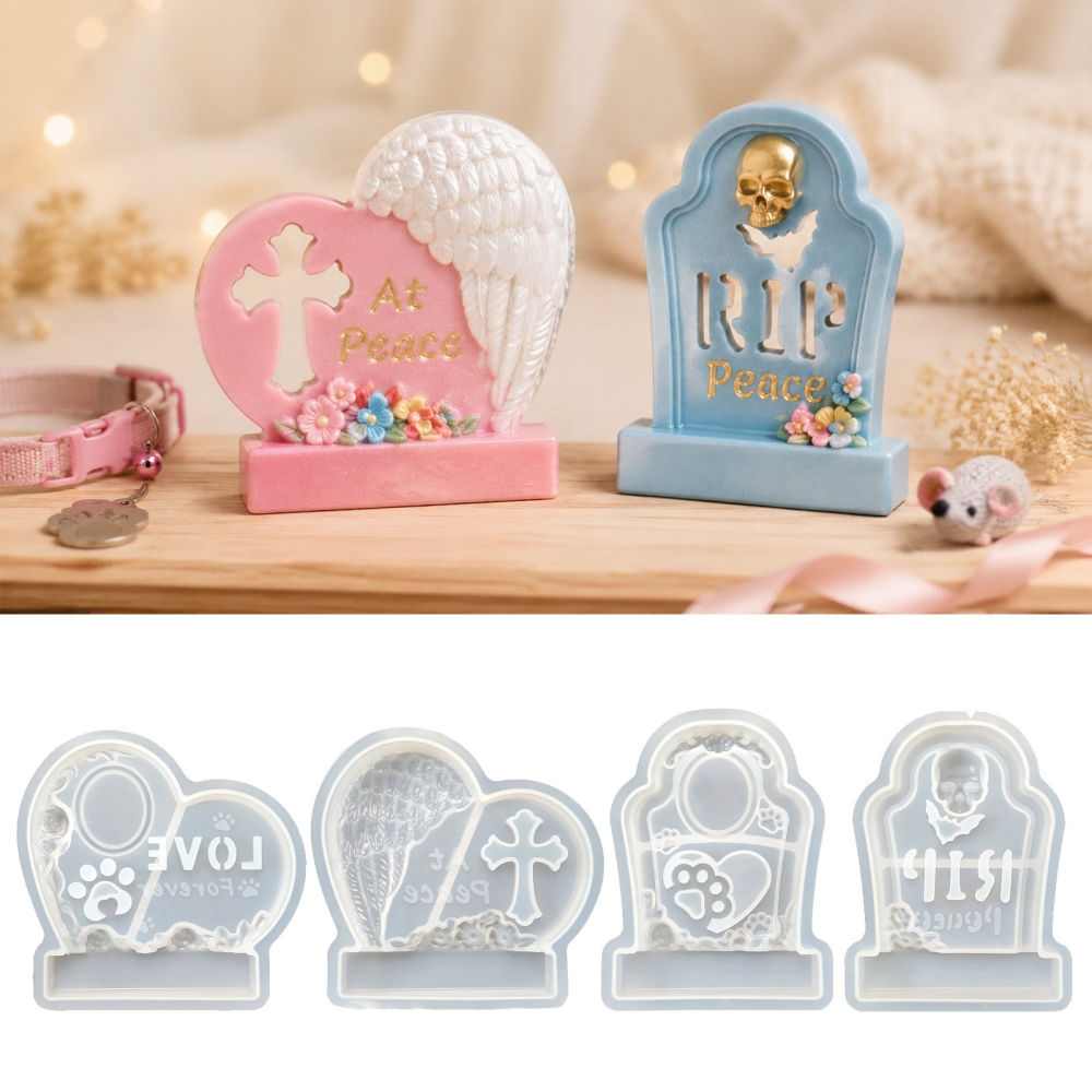 S0304 Heart-Shaped Tombstone M - Resin Art Mold のレビューと価格