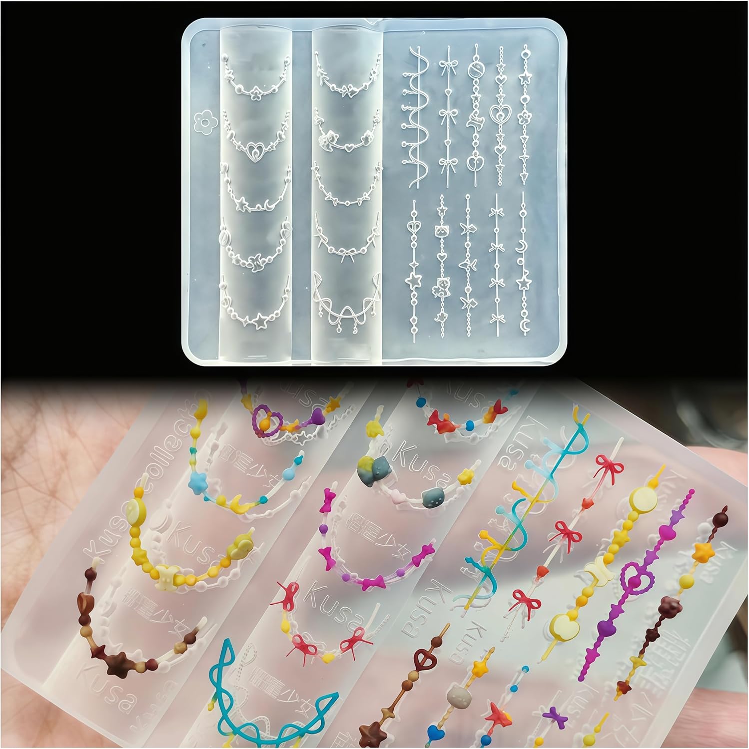 3D Bead Necklace Gel Nail Art  - Resin Art Templates Free のレビューと価格
