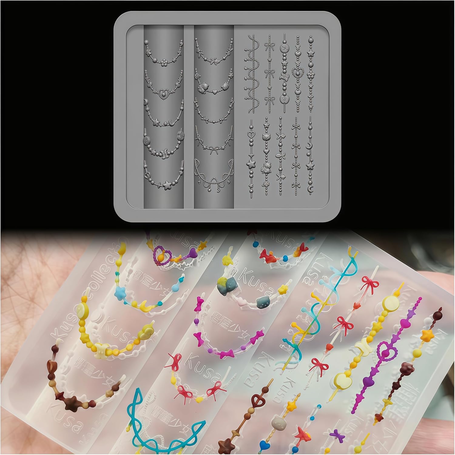 3D Bead Necklace Gel Nail Art  - Resin Art Templates Free のレビューと価格