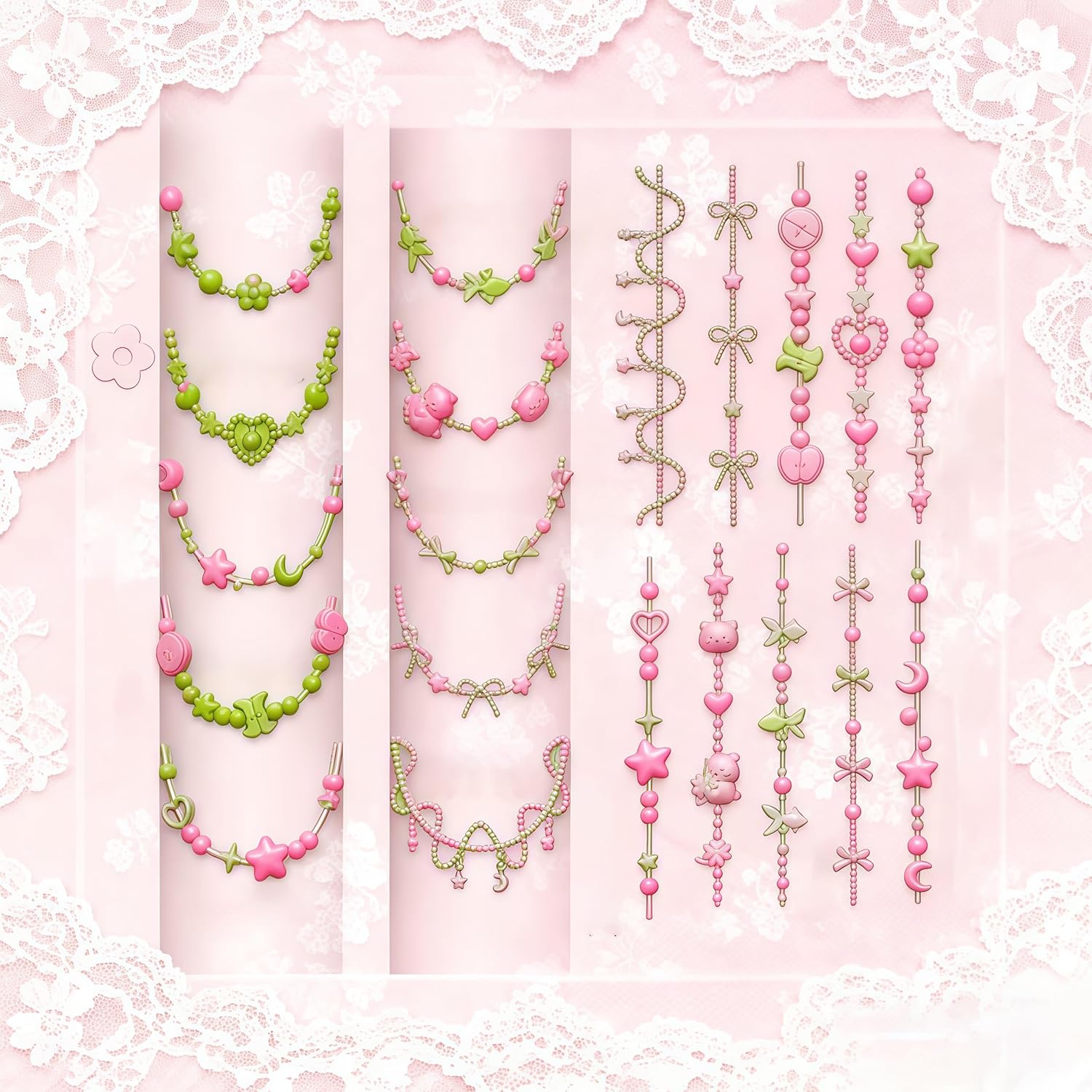 3D Bead Necklace Gel Nail Art  - Resin Art Templates Free のレビューと価格