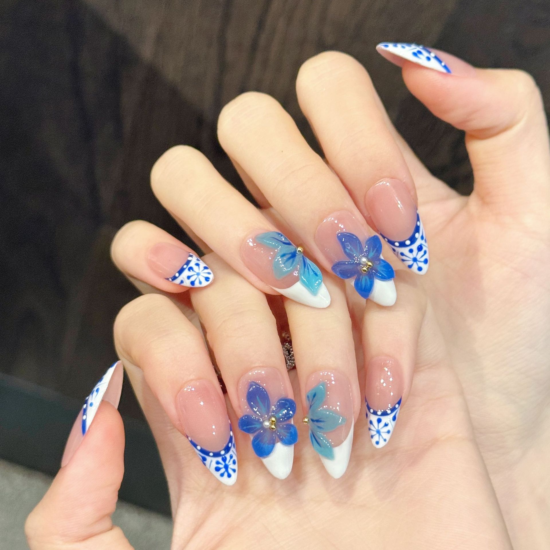 10pcs Pure Hand Pressed Almond - Resin Art With Flowers のレビューと価格