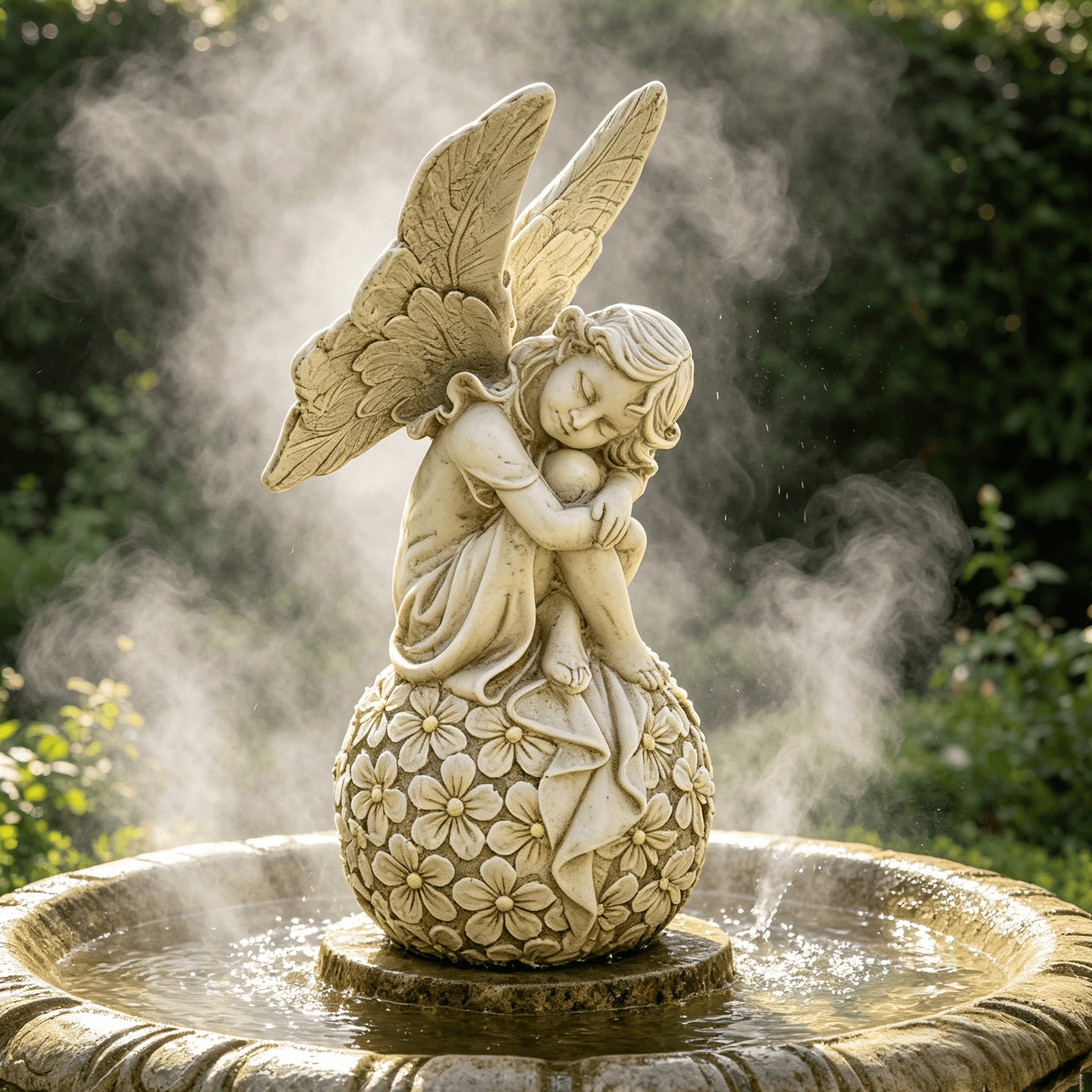 13.2-inch Garden Fairy Statue, - Resin Art With Flowers のレビューと価格