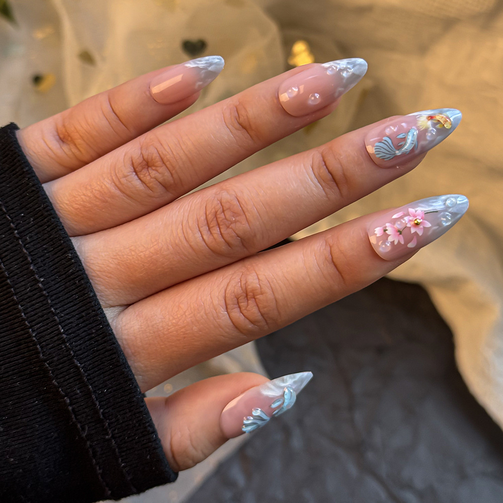 24pcs hot selling koi nail art - Resin Art With Flowers のレビューと価格