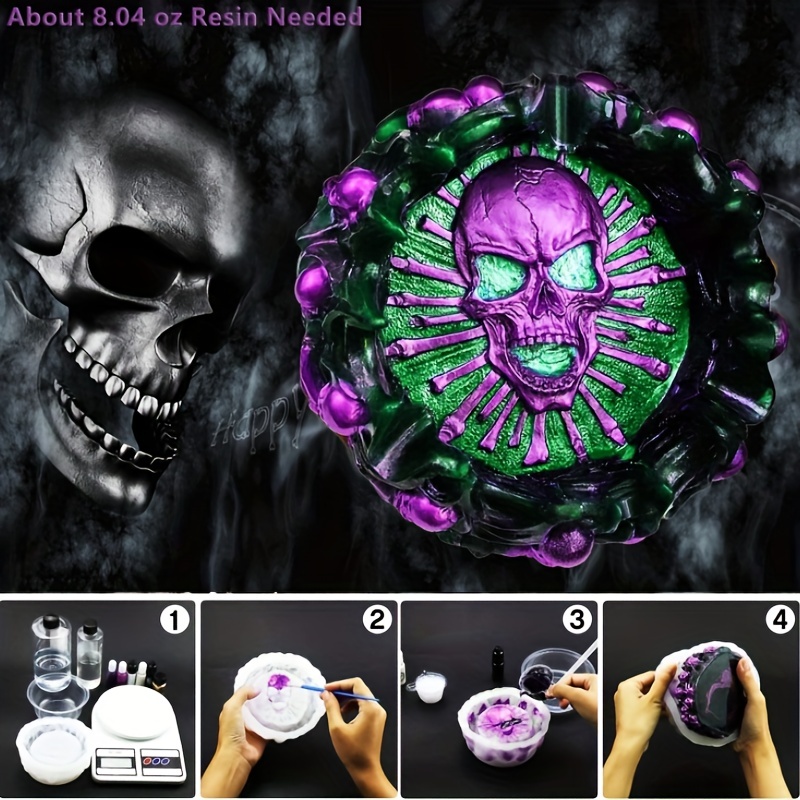 Ashtray mold, skull DIY craft  - Resin Art Kit With Molds のレビューと価格
