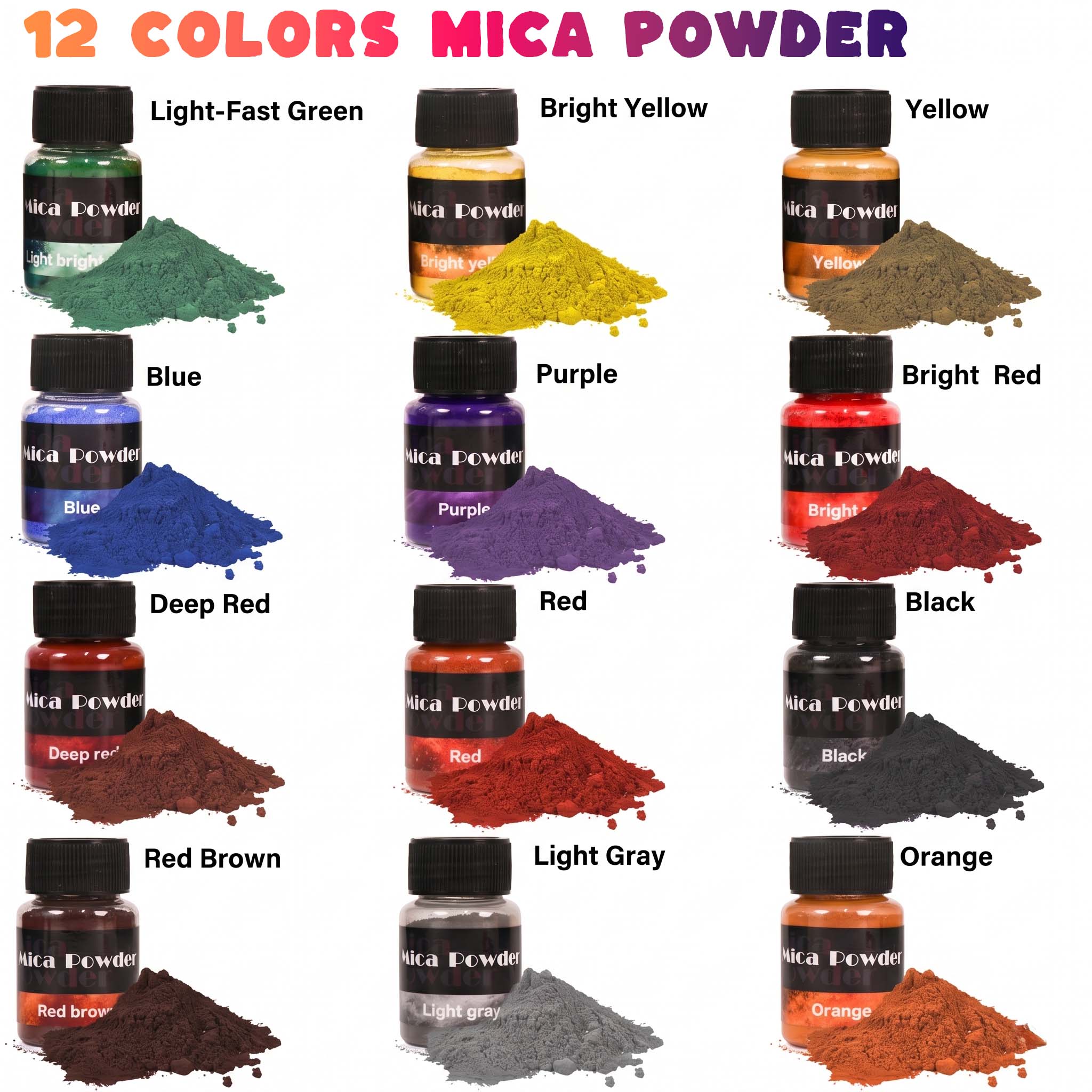 12-Color Gypsum Pigment Powder - Resin Color Paste のレビューと価格