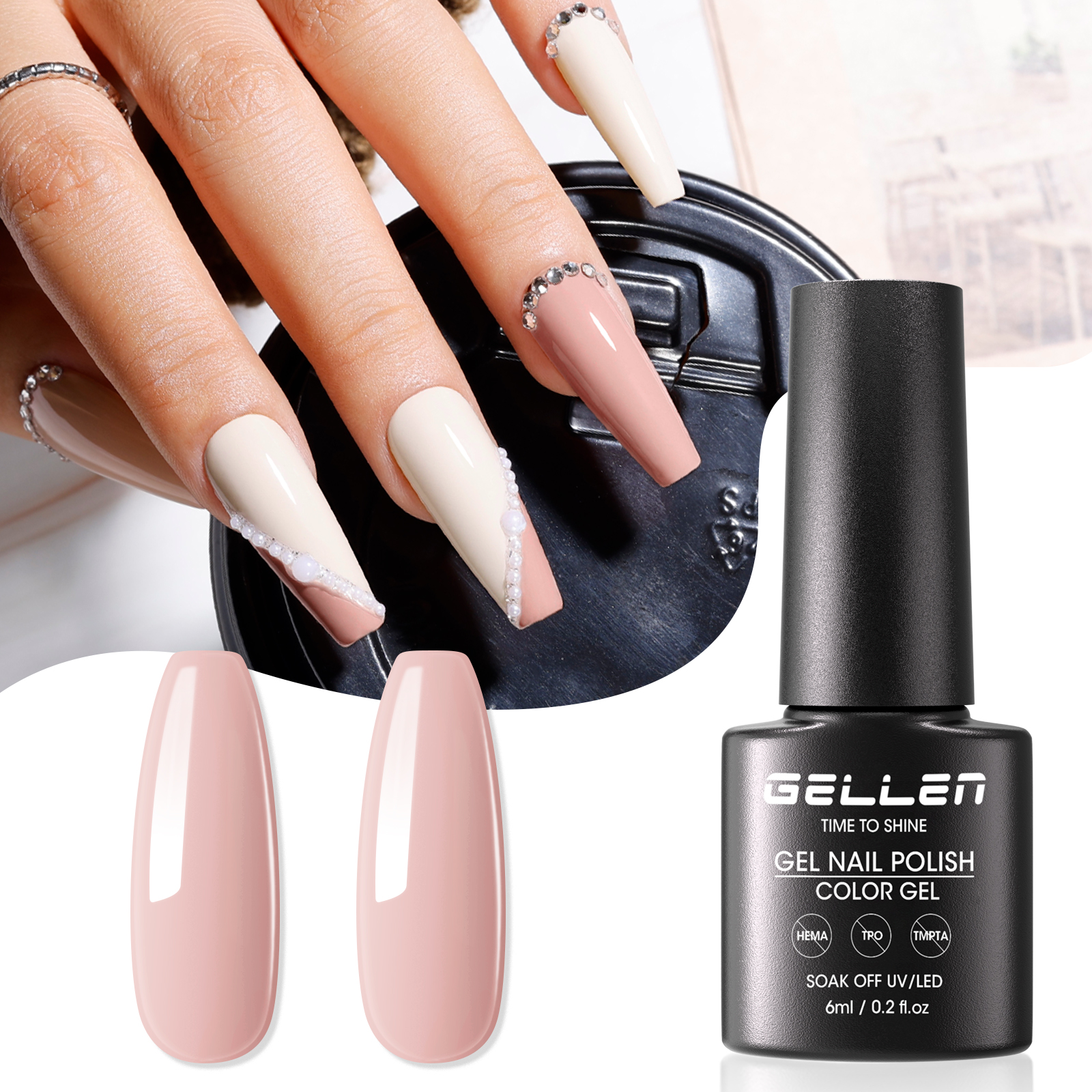 GELLEN Nude Beige Pink Gel Nai - Uv Lamp Nail Resin のレビューと価格