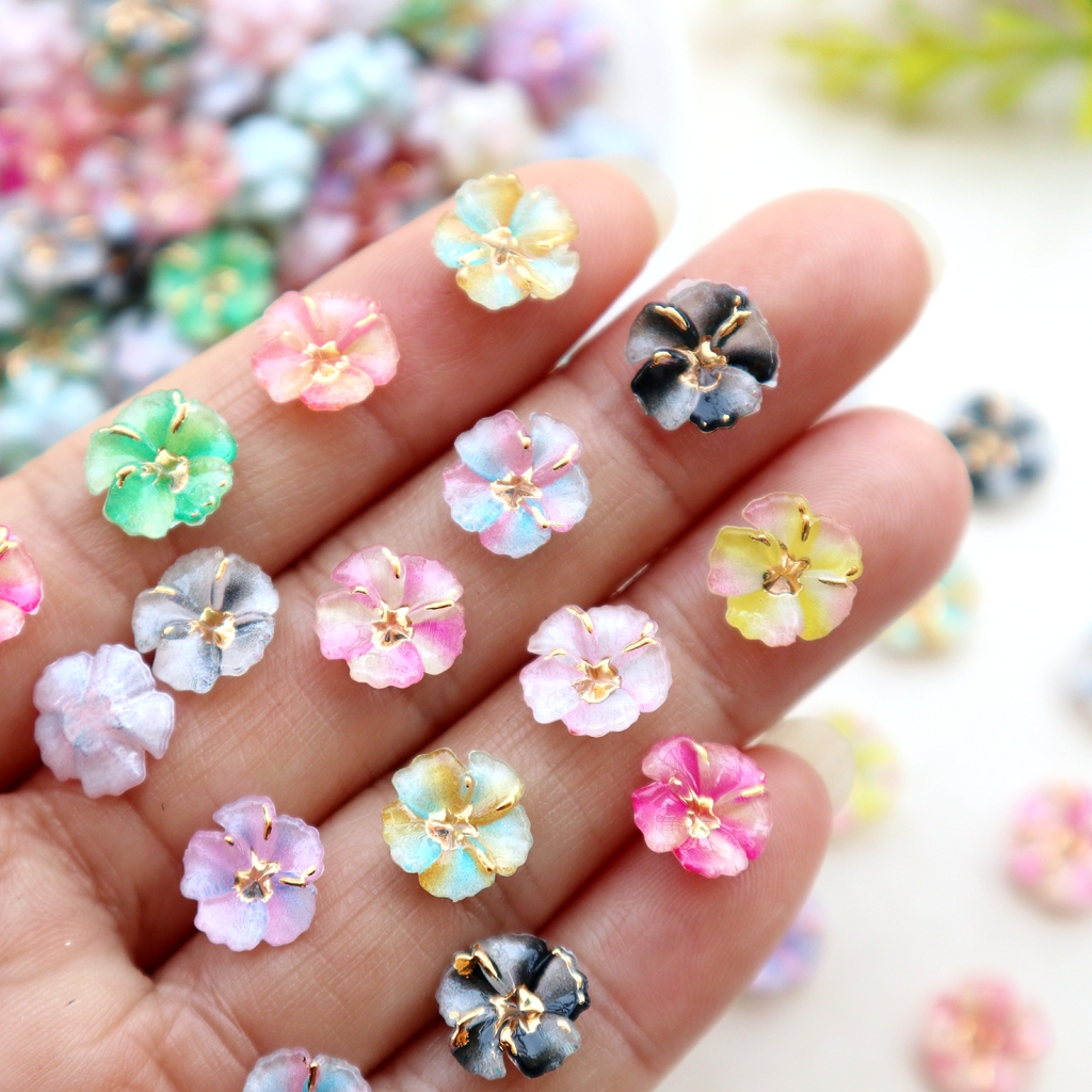 30pcs Mini Resin Flower Caboch - Resin Art With Flowers のレビューと価格