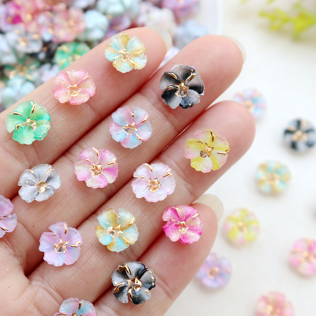 30pcs Mini Resin Flower Caboch - Resin Art With Flowers のレビューと価格