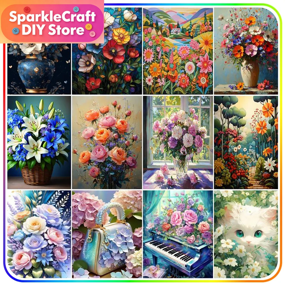 1pc frameless  Diamond Paintin - Resin Art With Flowers のレビューと価格