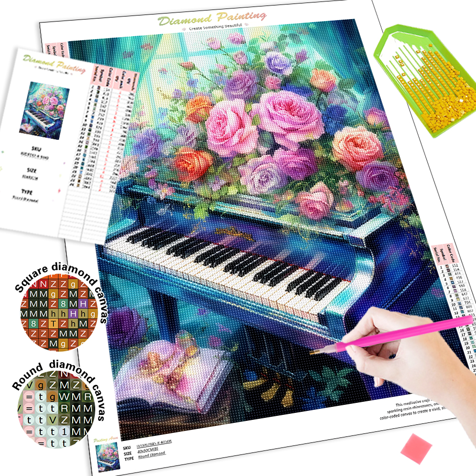 1pc frameless  Diamond Paintin - Resin Art With Flowers のレビューと価格