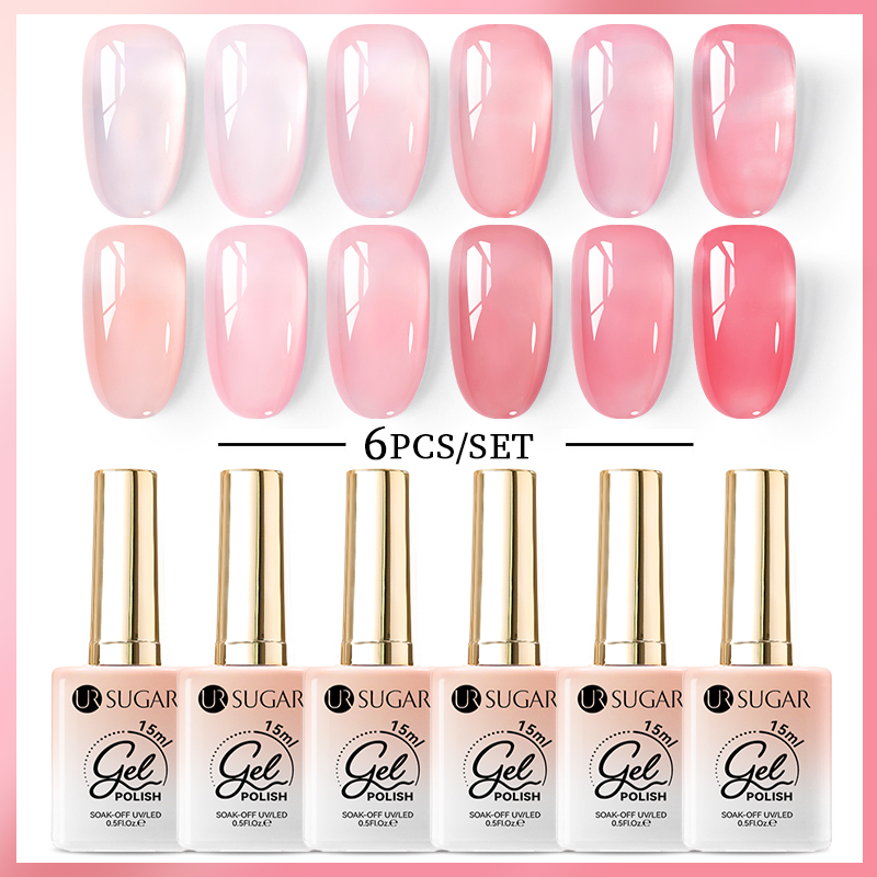 UR SUGAR 6 Colors Jelly Nude P - Uv Lamp Nail Resin のレビューと価格